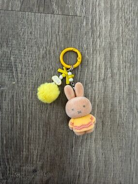 miffy Yellow Pom-Pom Bunny Keychain Charm